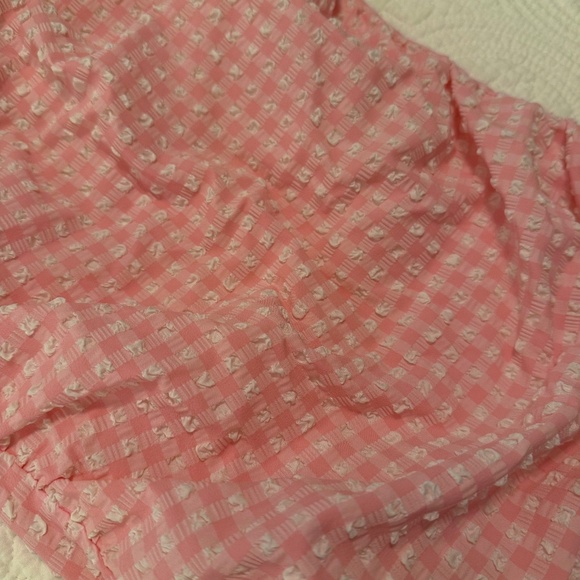 J. Crew Pink & White Smocked Gingham Swimsuit – Size 4 - Picture 3 of 7